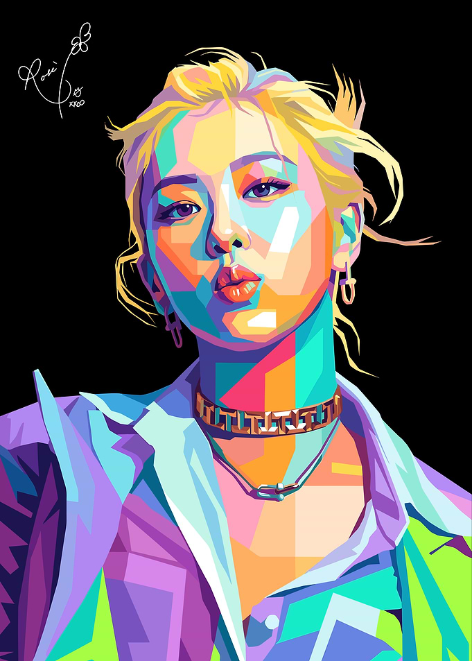 Rosé Pop Art Portrait