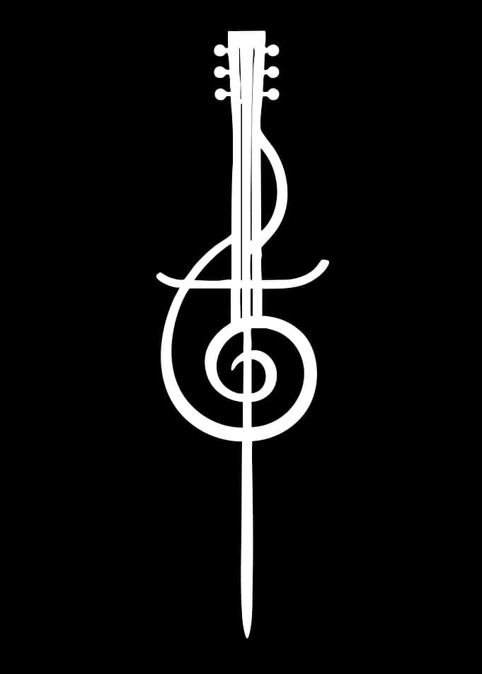 Musical Instrument and Treble Clef Fusion