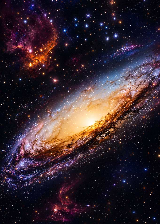 Vibrant Spiral Galaxy in Deep Space