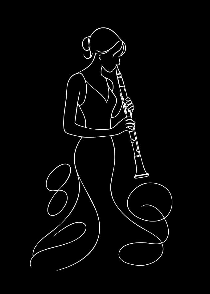 Woman playing the clarinet