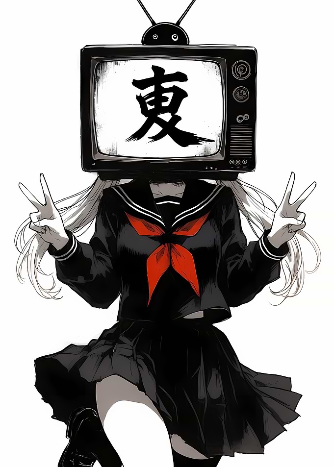 Anime Girl with TV Head