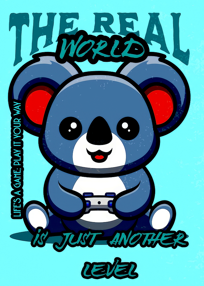 Cute Koala Gamer with Controller