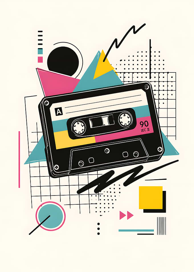 Retro Cassette Tape Art