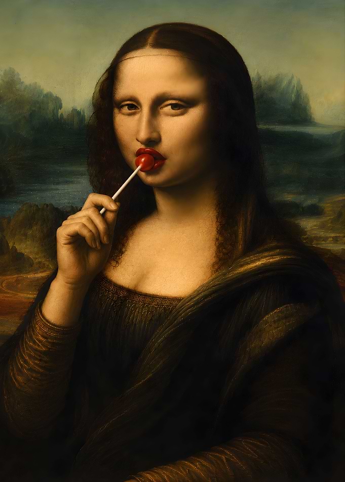 Mona Lisa with Lollipop