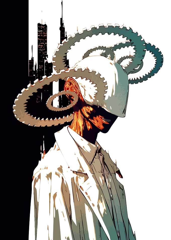 Futuristic Figure with Octopus Tentacles