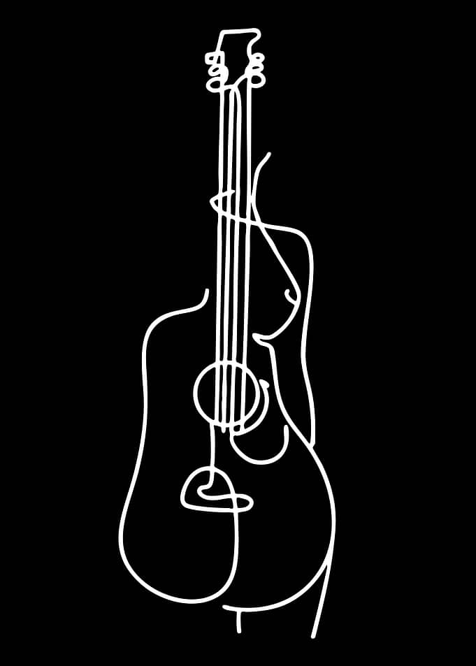 Abstract Guitar and Female Form
