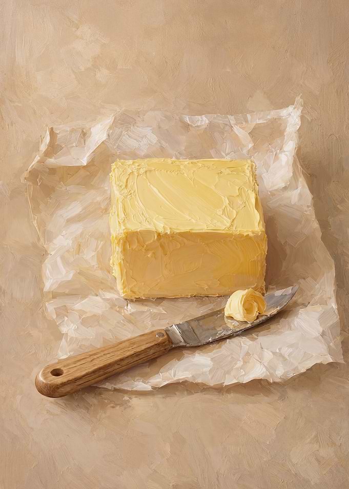 Still Life Butter with Knife Painting