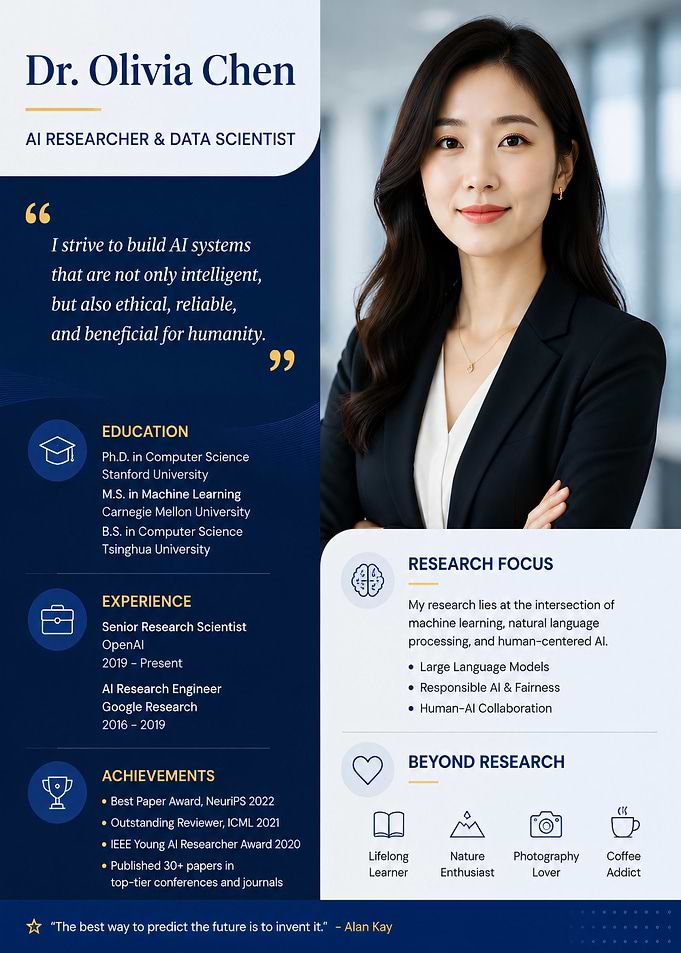 Dr. Olivia Chen AI Researcher Profile