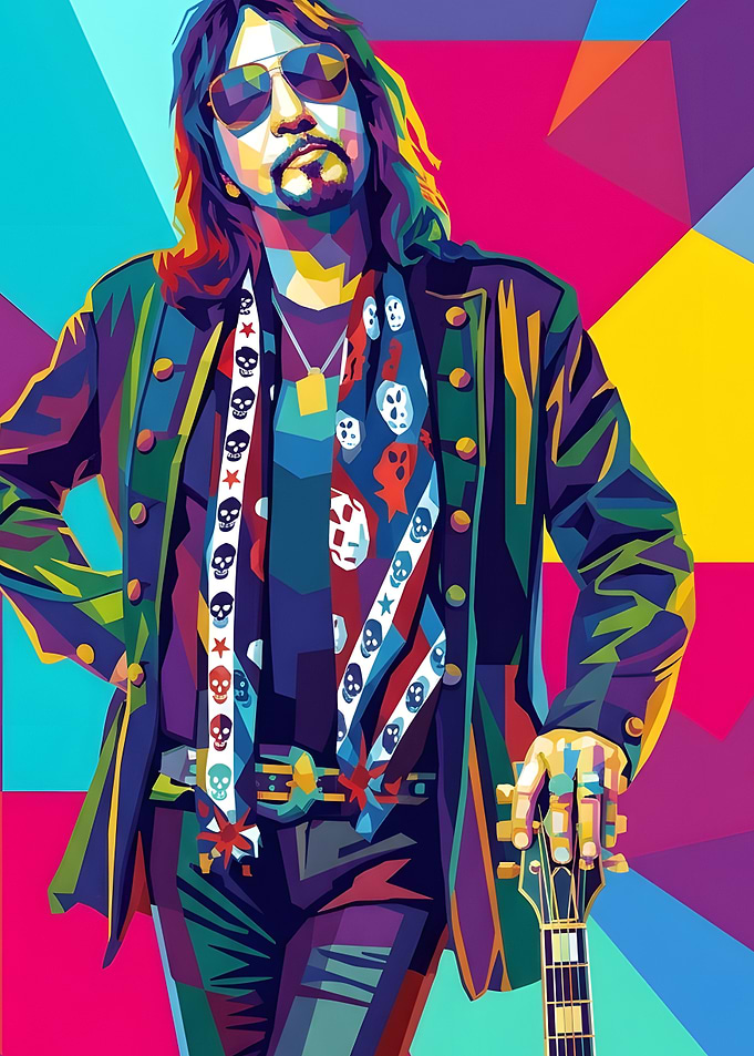 Ace Frehley Pop Art Portrait of a Guitarist