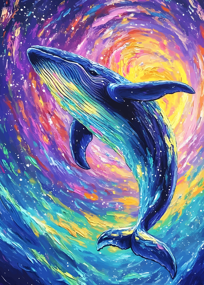 Whale in a Cosmic Swirl