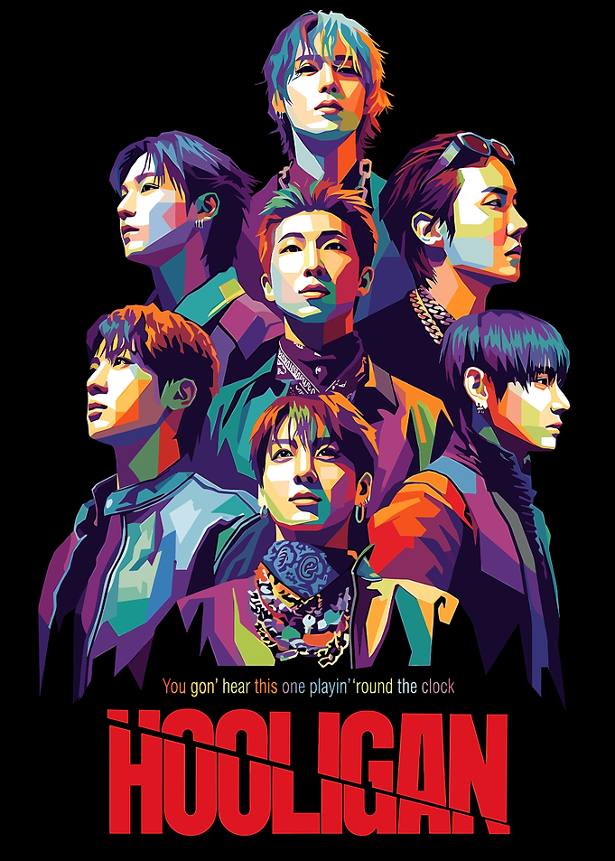 BTS 'HOOLIGAN' Pop Art Poster