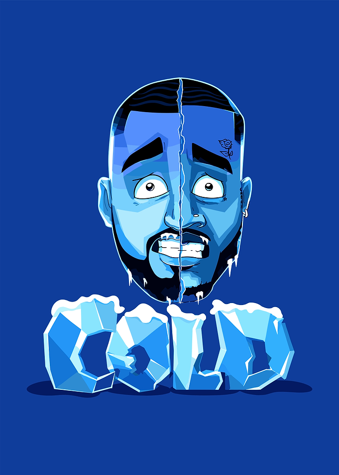 Man split in half with ice