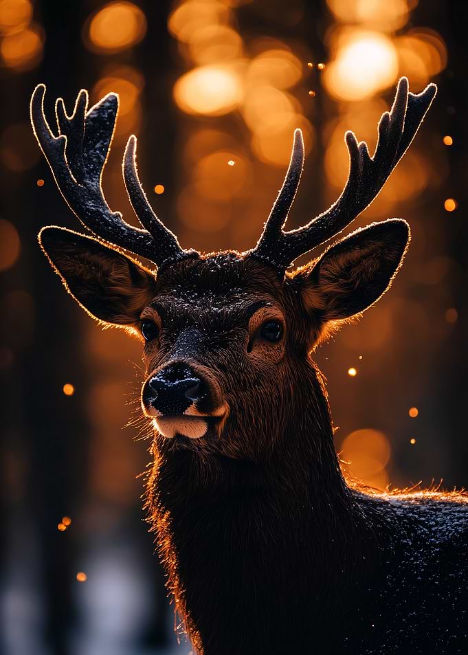 Majestic Deer in Golden Forest Light
