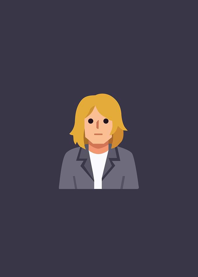 Grunge Icon Blonde Hair Gray Jacket Portrait