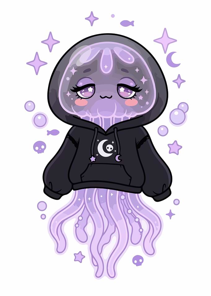 Cute Jellyfish Wearing a Hoodie