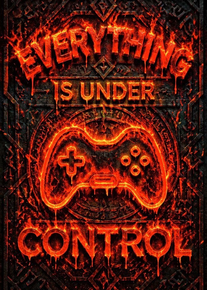 Fiery Game Controller Text Art