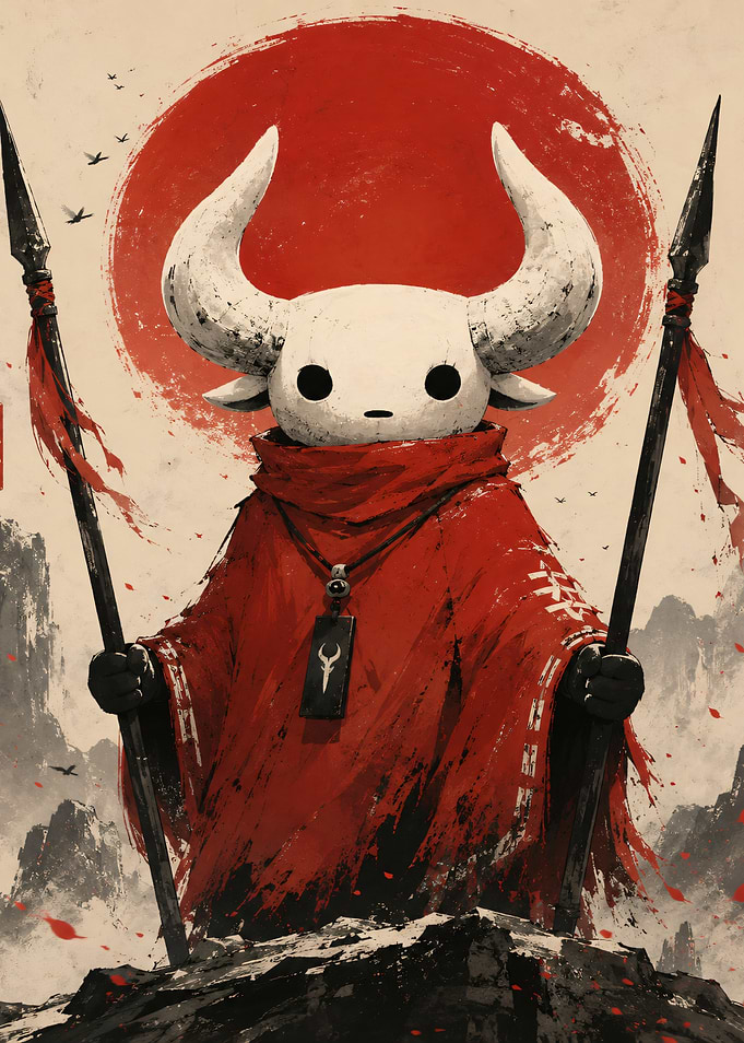 Fantasy Bull Warrior with Spears