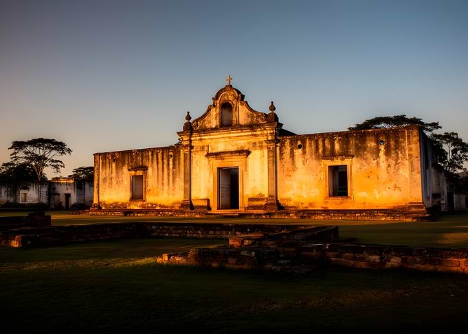 Ancient Church at Sunset