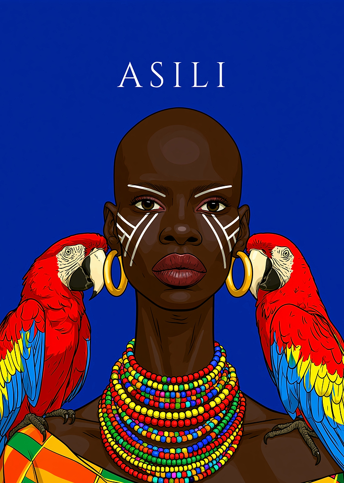 Woman with Macaws and Beads
