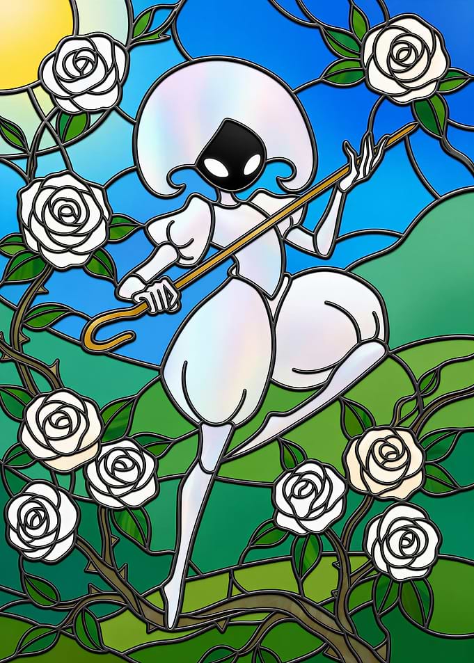 Hollow Knight Silksong Lace Stained Glass Art