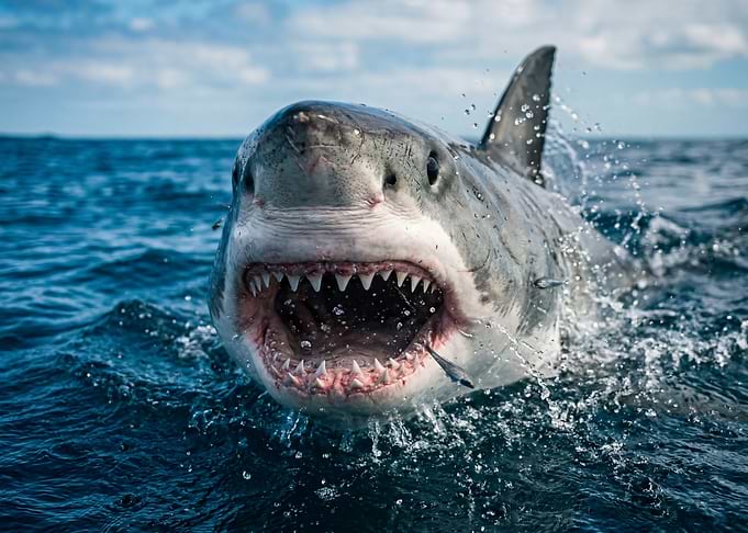 Great White Shark with Open Mouth