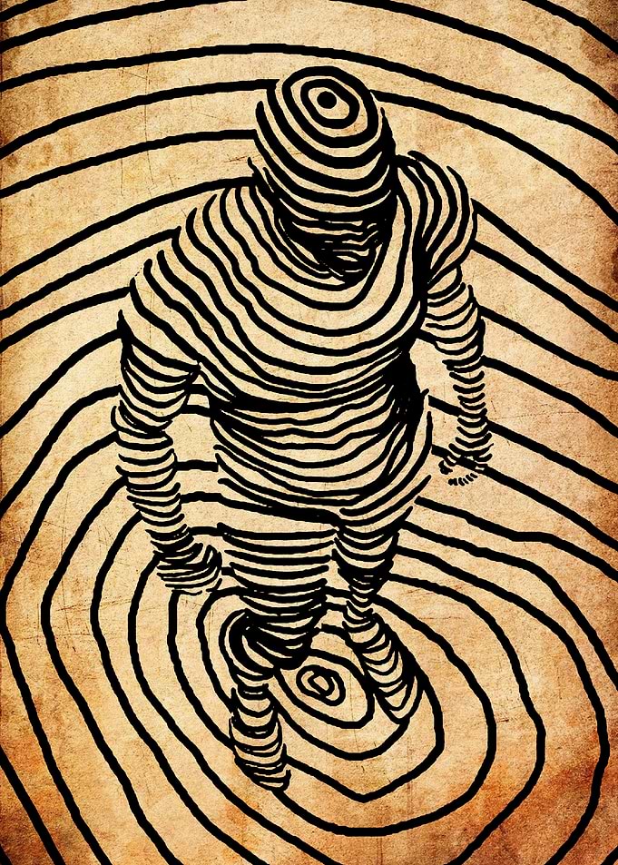 Abstract Figure with Contour Lines