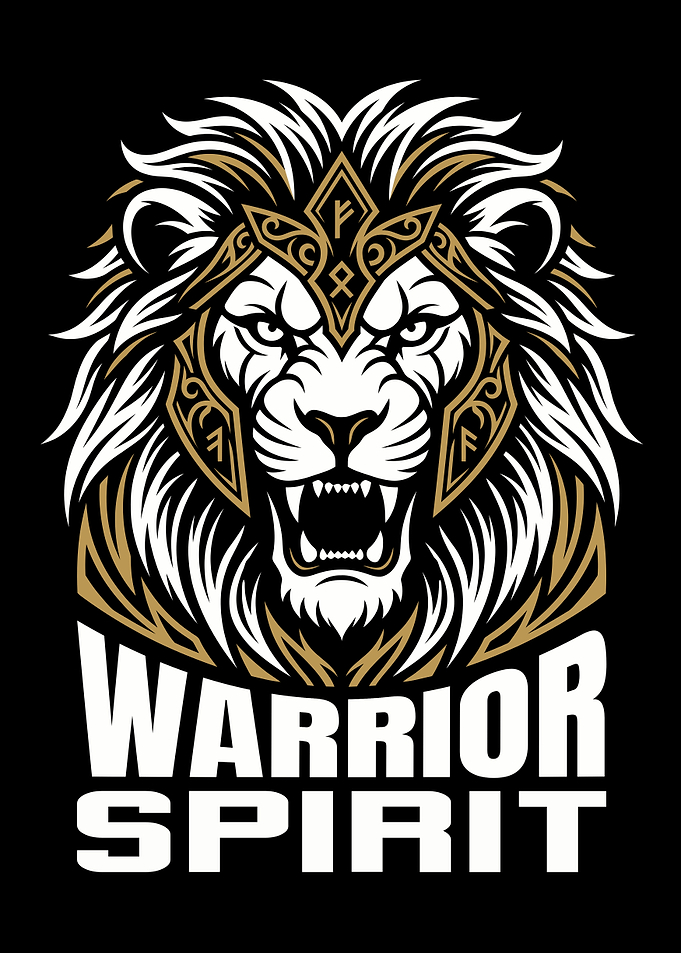 Warrior Spirit Lion Nordic Helmet Illustration