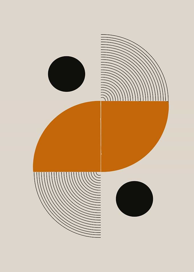 Abstract Geometric Yin Yang Art