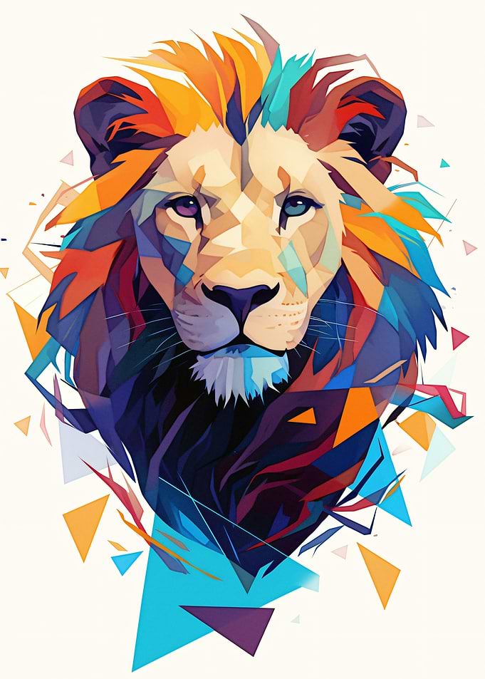 Geometric Lion Portrait