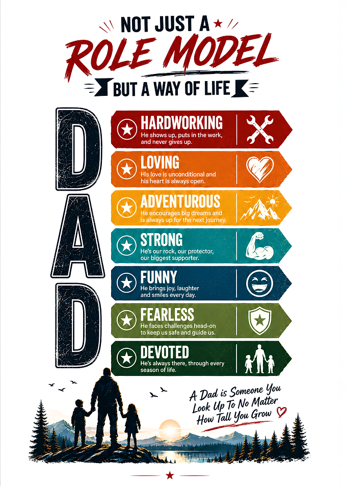 Dad Role Model Attributes Poster