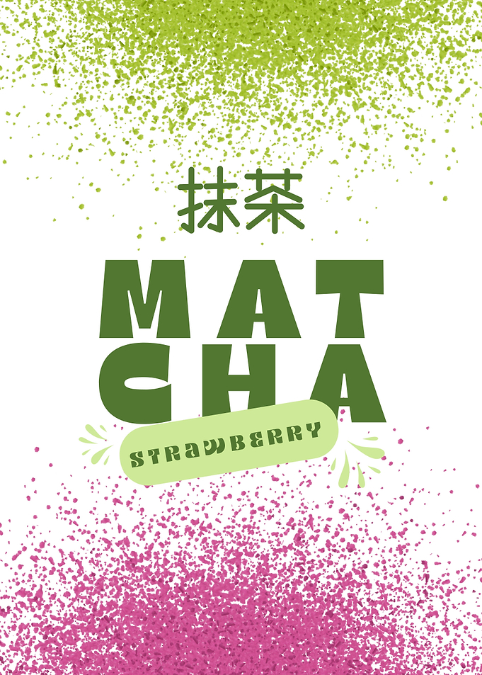 Matcha Strawberry Drink Art
