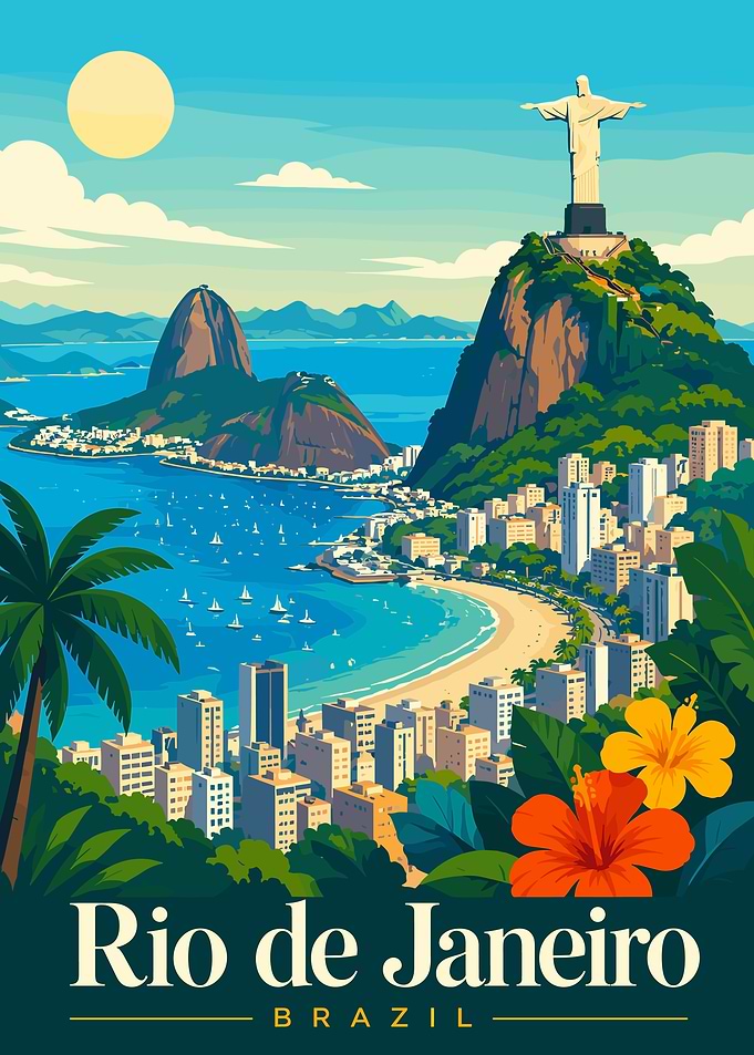 Rio de Janeiro cityscape with Christ the Redeemer