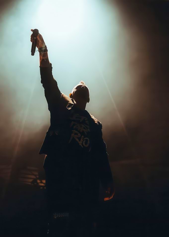 Rapper on Stage with Spotlight