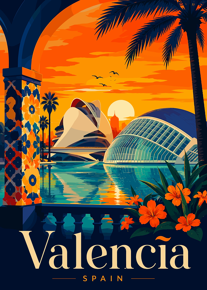 Valencia Cityscape at Sunset