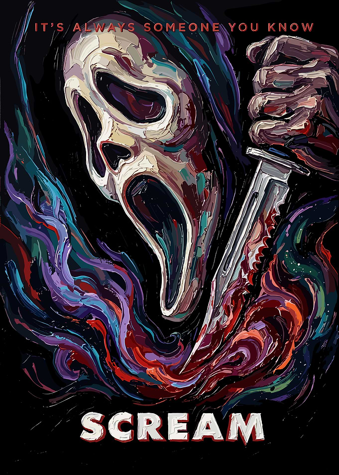 Scream Ghostface Knife Painting