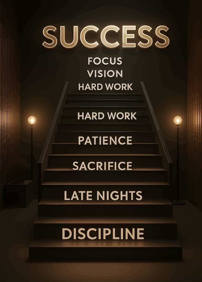 Stairs to Success Motivational Art