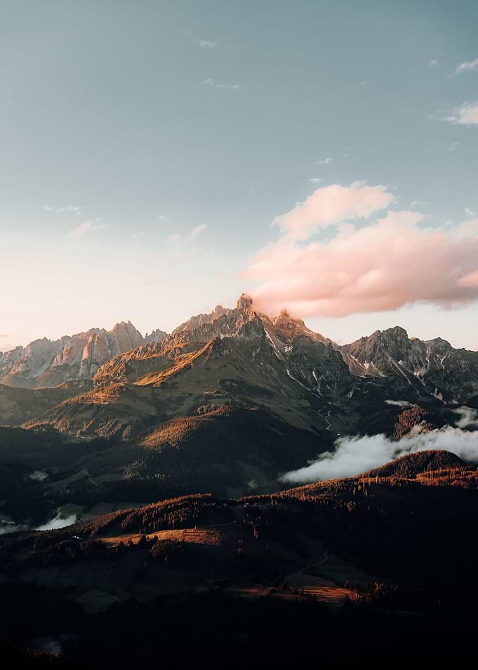 Majestic Mountain Range at Sunset