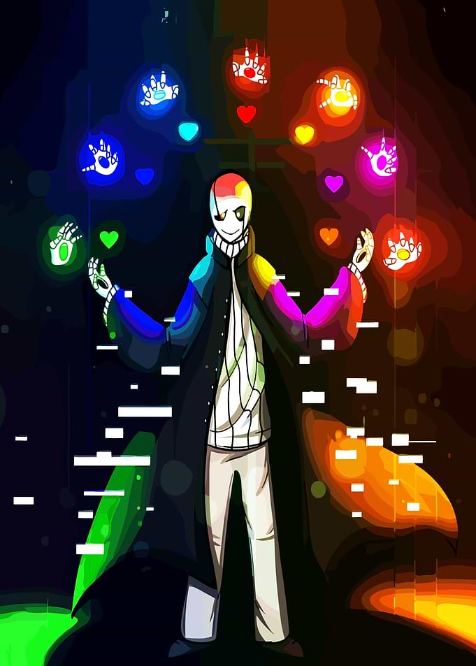 Gaster Juggling Souls and Hands