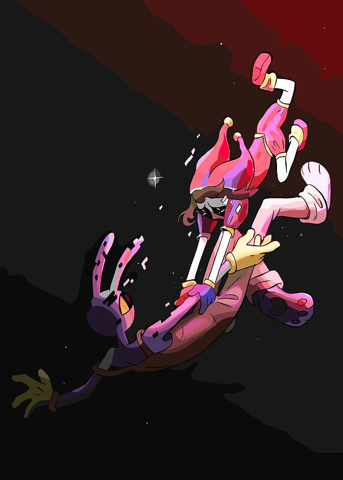 Jester and Rabbit Character Duo
