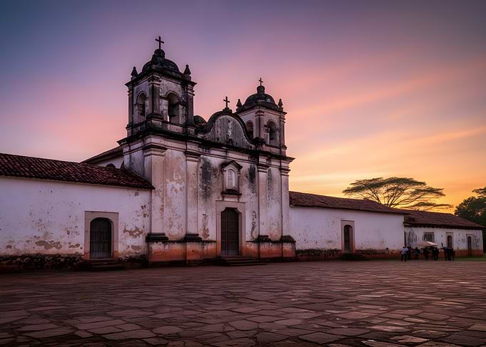 Historic Church at Sunset