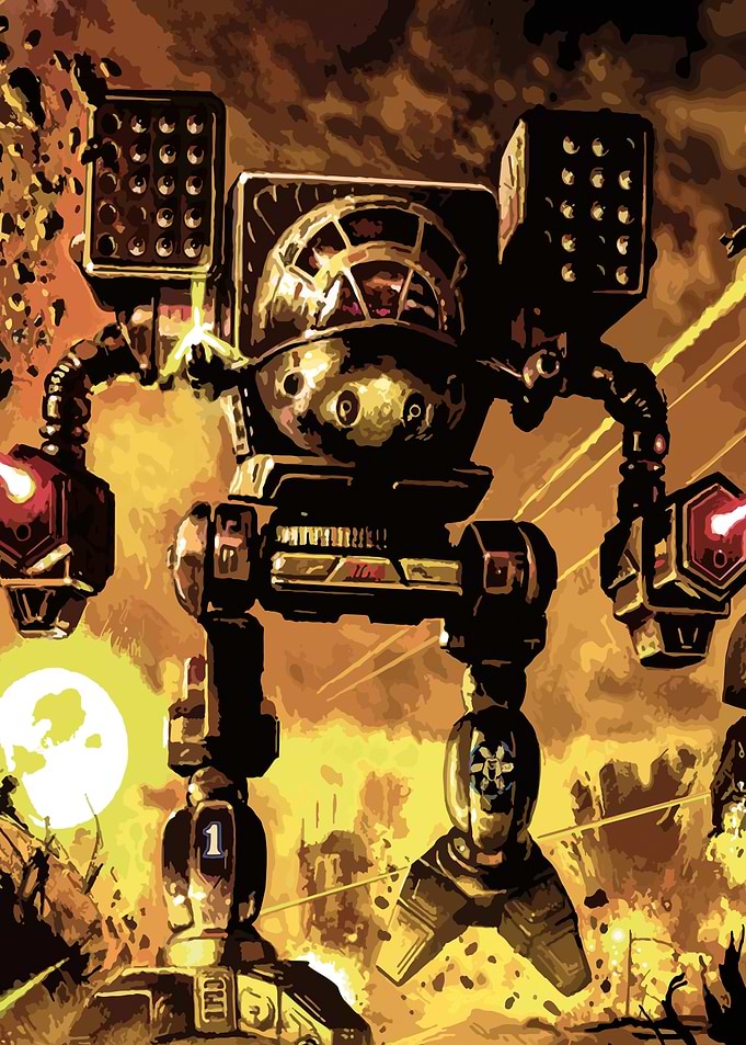 BattleMech in Fiery Landscape