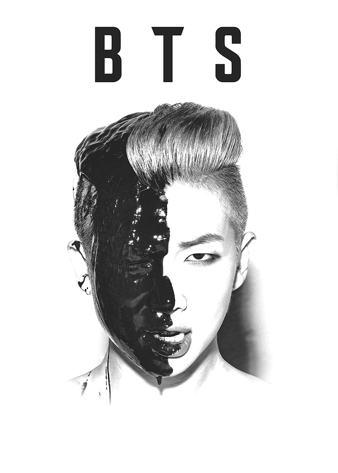 BTS RM Black and White Portrait