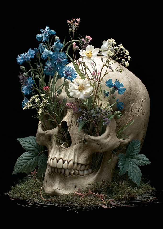 Skull with Flowers