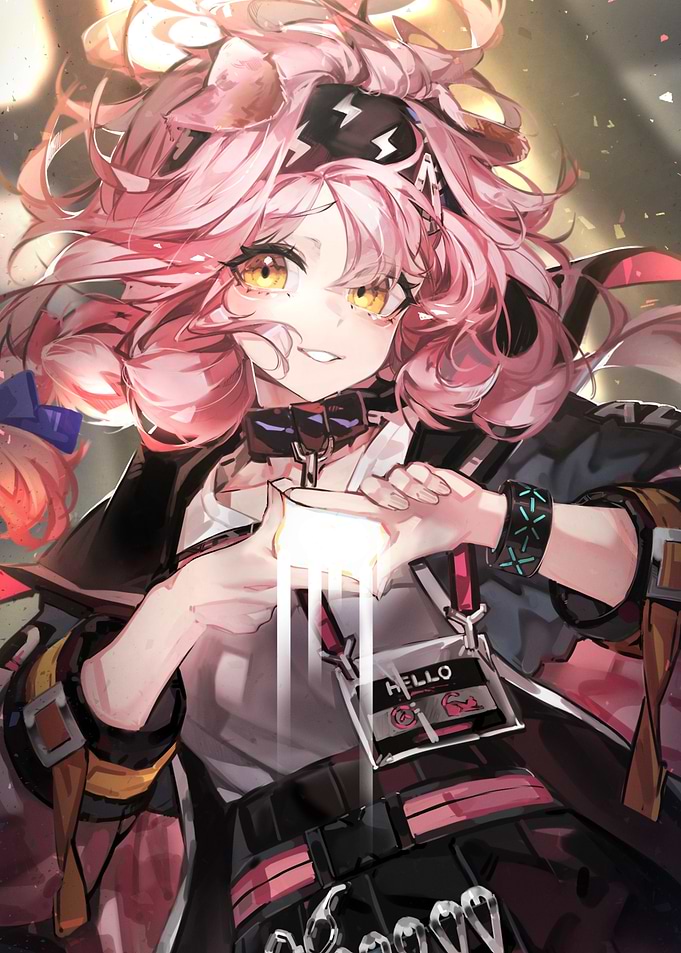 Girl with Pink Hair and Glowing Hands