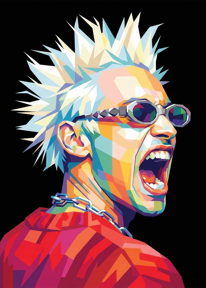 Man with Spiky Hair and Sunglasses