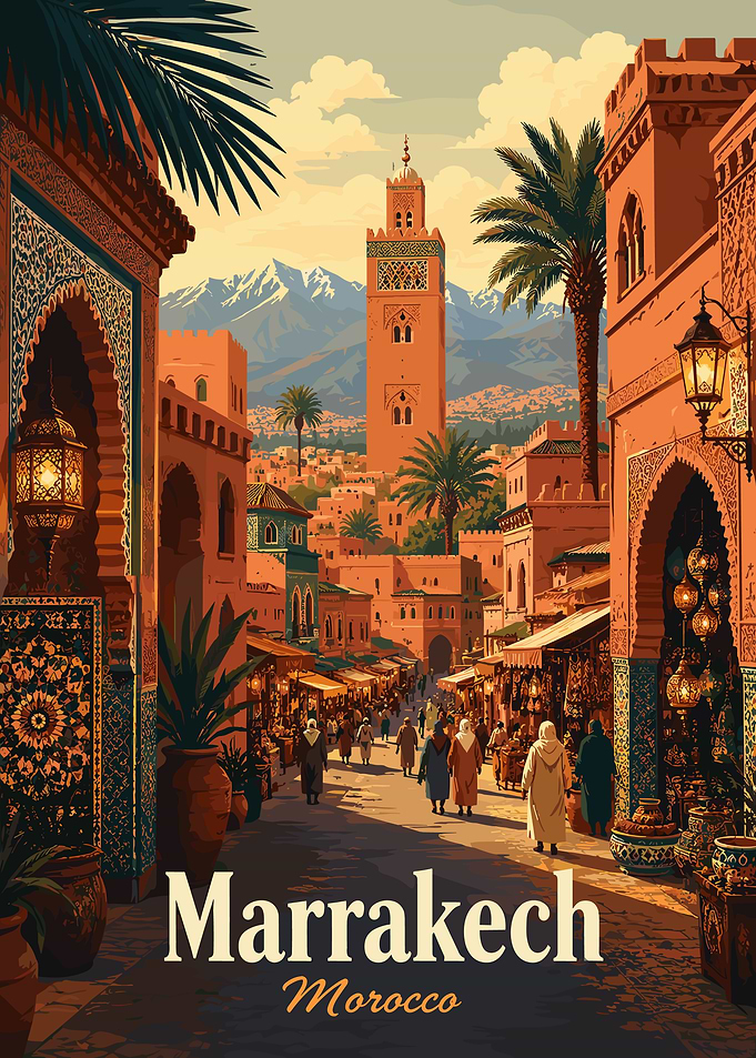 Marrakech Morocco Travel Poster