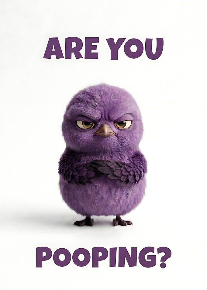 Are You Pooping? Angry Duck Art | Funny Bathroom Duck Poster | Meme Wall Decor
