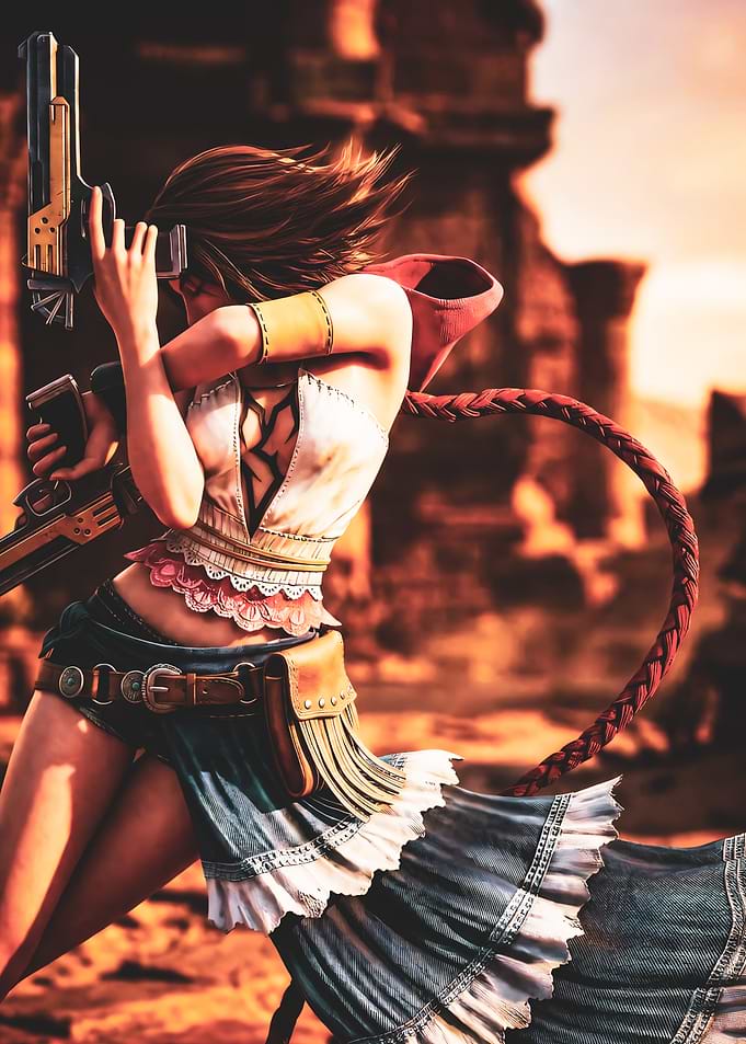 Gunslinger Woman in Desert Landscape