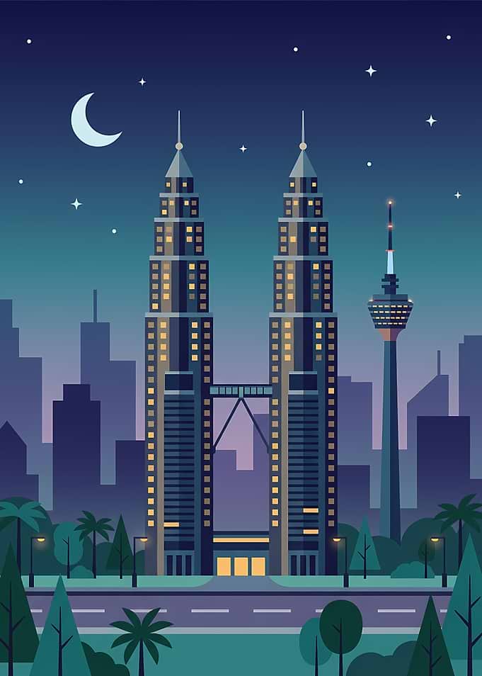Kuala Lumpur Cityscape at Night