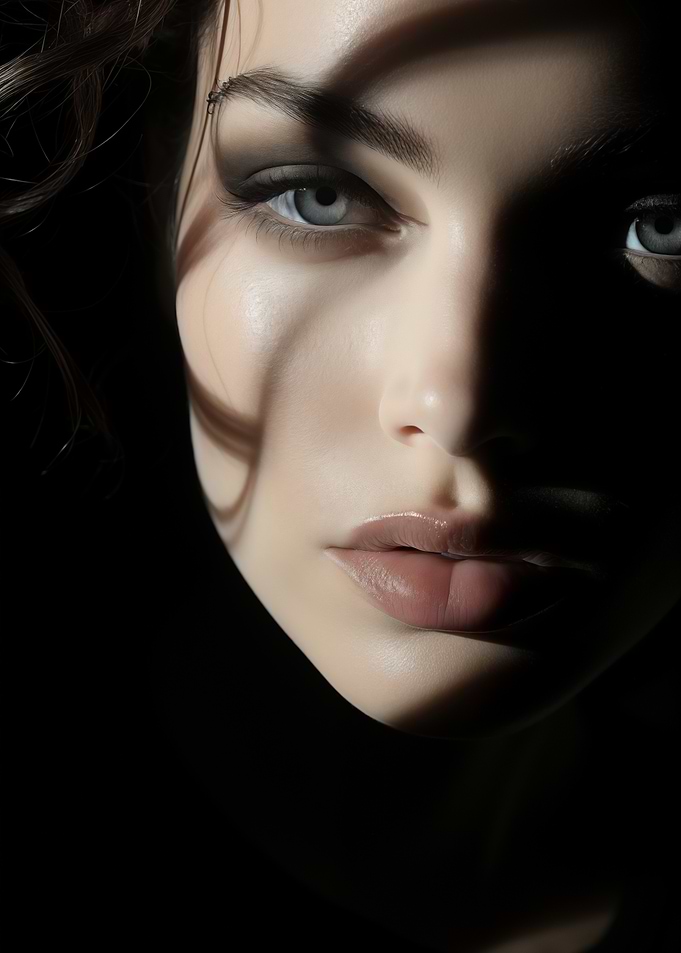 Dramatic Portrait with Shadow Play